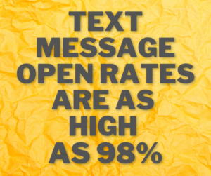 Text open rates are as high as 98%.