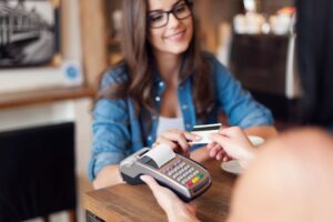 woman at checkout